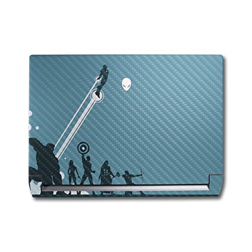 Image of MightySkins Carbon Fiber Skin Compatible with Alienware M17 R5 (2022) Full Wrap Kit - Super Squad | Protective, Durable Textured Carbon Fiber Finish | Easy to Apply & Change Styles | Made in The USA