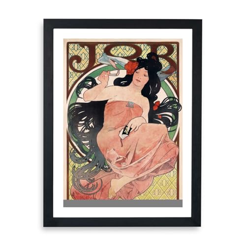 Poster encadré sur papier à cigarettes vintage : tableau mural rétro pour décoration loft