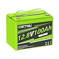 CHITOLI 12V 100Ah LiFePO4 Battery, Built in100A BMS, 4000-15000 Deep Cycles, 10-year Lifetime for RV, Trolling Motor, Camping, Marine