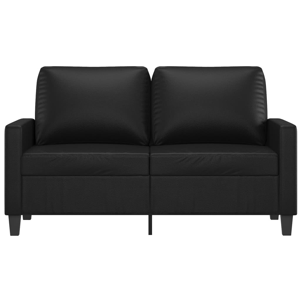 Divano a 2 posti, nero, 120 cm, in ecopelle, per soggiorno, camera da letto, camera degli ospiti