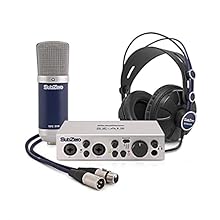 All-In-One Beginner Studio Pack - Includes 2-Channel USB Audio Interface, Closed Back Headphones, Condenser Mic, XLR Cable & Bitwig Studio 8-Track DAW Simple Set Up with Plug & Play Technology Outstanding Vocal Recordings with Crystal Clear Audio Cap...