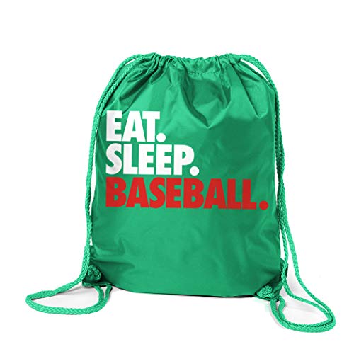 Chalktalksports Baseball Sport Pack Drawstring Bag | Eat Sleep Baseball | Kelly Green #TOP11