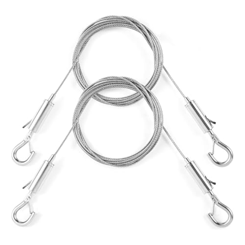 2 Pcs Picture Hanging Wire Heavy Duty – Adjustable Stainless Steel Mirror Hanging Kit with Hooks – 1m×1.5m Picture Wire for Photo Frames Artwork Wall Decor – Load Capacity 30kg Indoor Outdoor Use