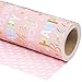 WRAPAHOLIC Reversible Birthday Wrapping Paper - Mini Roll - 17 Inch x 9.8 Feet - Rose Gold Foil and Iridescent Happy Birthday Wrapping Paper for Girls, Women, Baby Shower