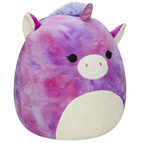Image of Squishmallows Original 14-Inch Lola Purple and Pink Tie-Dye Unicorn - Large Ultrasoft Official Jazwares Plush