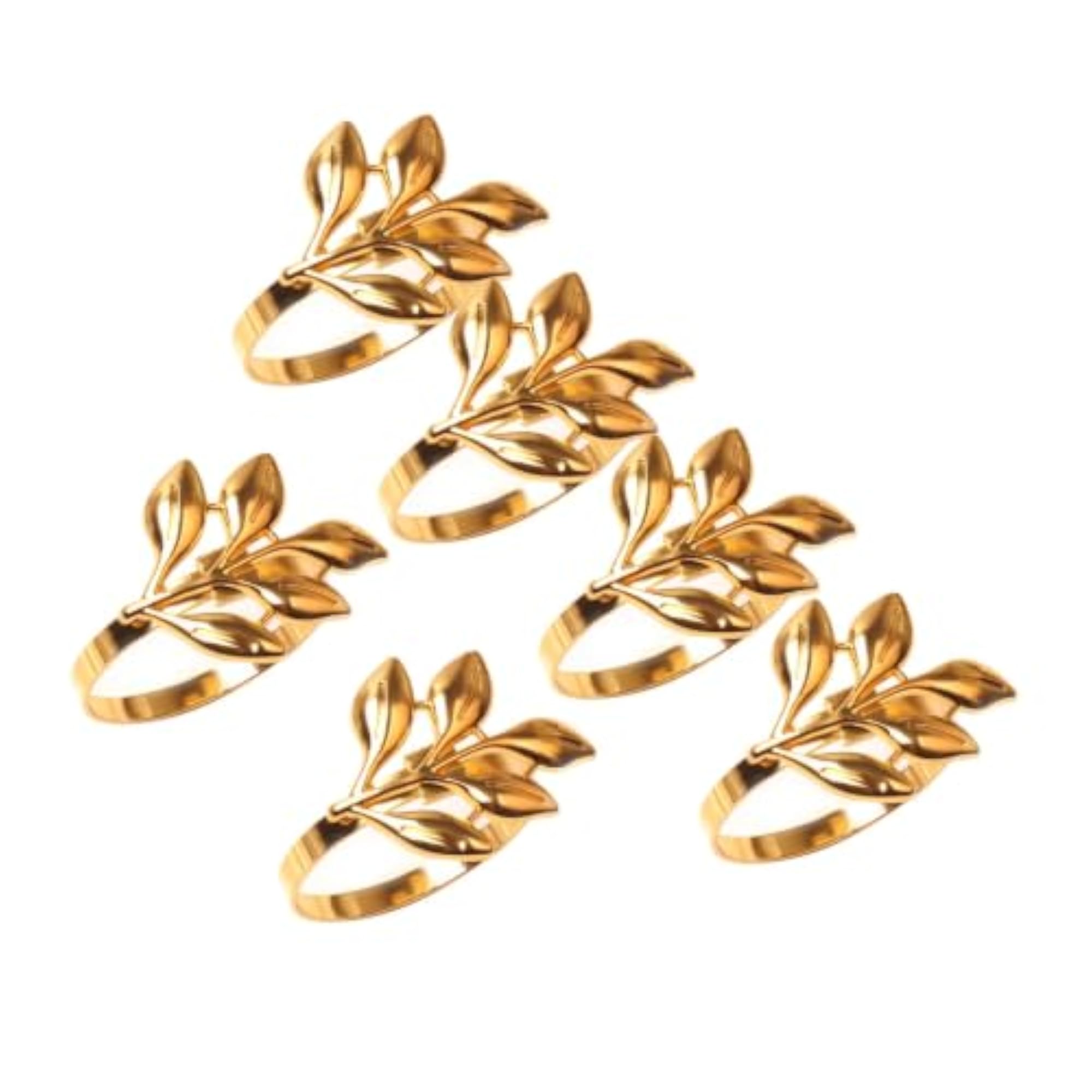 Delicate Leaf Design Napkin Holder for Party Ornament Gold