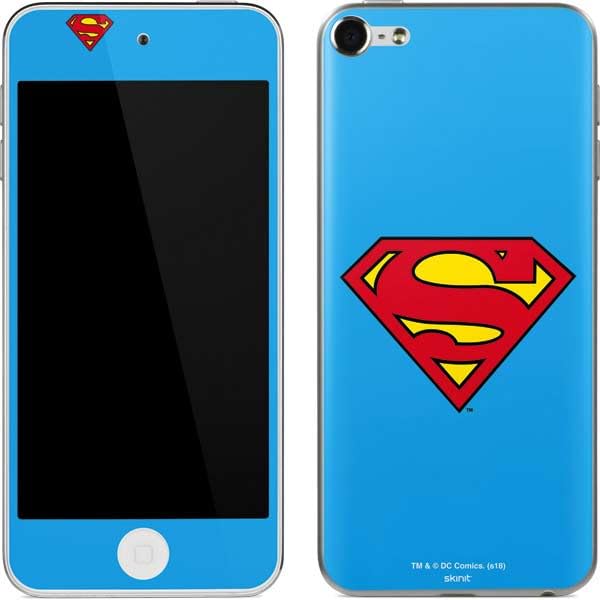 Skinit Decal MP3 Player Skin Compatible with iPod Touch (6th Gen 2015) - Officially Licensed DC Comics Superman Official Logo Design