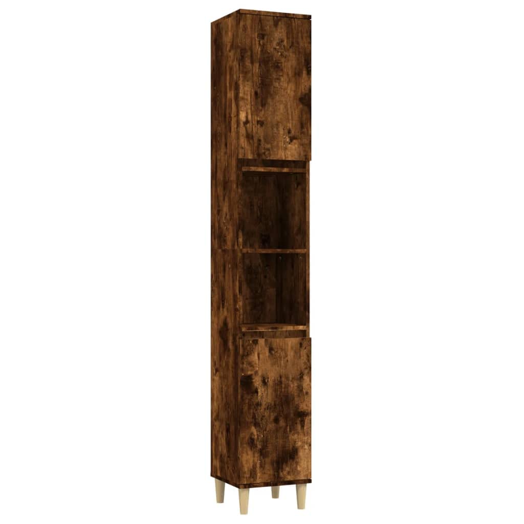 Mobile Colonna Bagno Rovere Fumo 30x30x190 cm