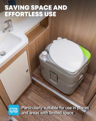 Kohree 5.8 Gallon Camping Toilet for Adults with Space-Saving Diagonal Elongated Seat - Image 5
