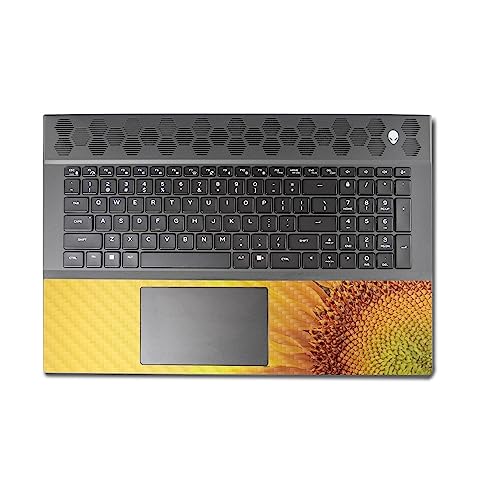 Image of MightySkins Carbon Fiber Skin Compatible with Alienware M18 R1 (2023) Full Wrap Kit - Sunflower Yellow | Protective, Durable Textured Carbon Fiber Finish | Easy to Apply | Made in The USA
