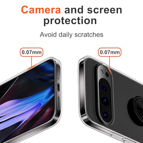 Coque silicone Google Pixel 9 transparente shockproof cover avec support noir