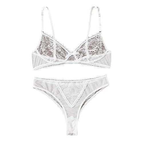 Ensemble de lingerie érotique ouverte avec découpe sexy et dentelle transparente
