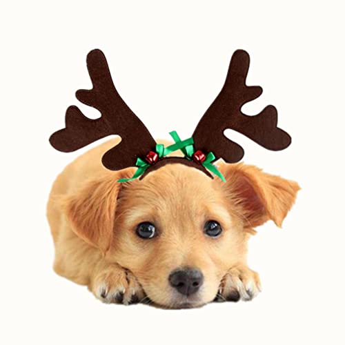 Faixa de cabeça de natal para animais de estimação, cabeça de chifre de cachorro, chapéu de cervo, c