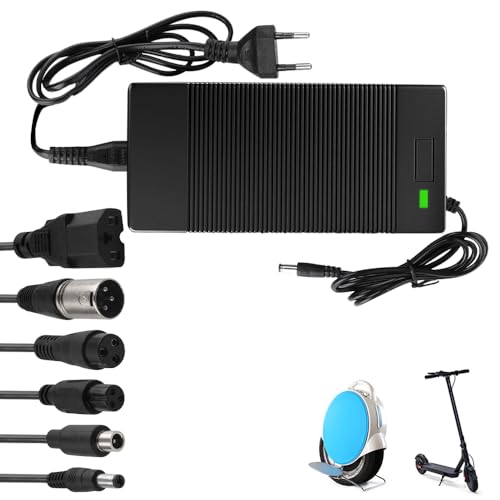 Cargador de batería Patinete 42V 2A Cargador Hoverboard Universal 36V con 6 Conectores, Cargador de batería para Hoverboard, Scooter eléctrico, Bicicleta de Equilibrio