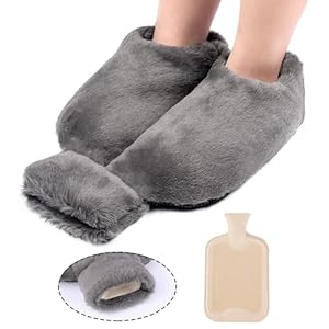 Yaca Fußwärmer 2-In-1 Wärmflasche Füße Grau