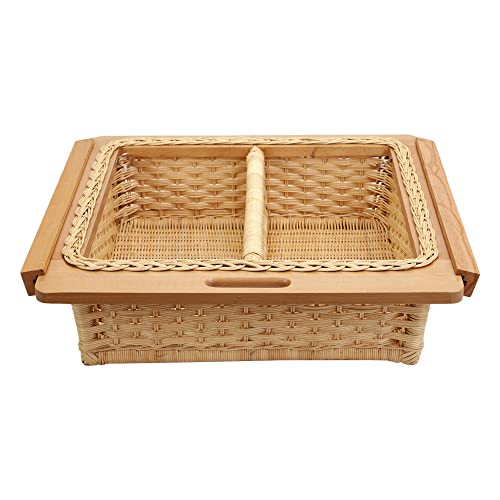 Image of Wicker Rectangular Basket For Modular Kitchen For Vegetables And Fruits Storage (Size: 22.25 W Inches Including Channel) (22.25 inch W X 20 inch L X 8 inch H(Single Partition)),Beige