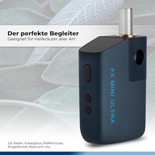 WOLKENKRAFT FX MINI ULTRA Premium Vaporizer - USB-C | Magnetisches Slide-In-Mundstück | Titan-Kammer | Temperatur 100-220 °C | Betriebstimer 3-5 Min. | 100% Konvektion *Nachtblau*