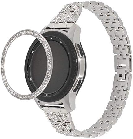 Greaciary Jewelry Bezel Compatible with Galaxy Watch 42mm,2 Pack Gear Sport Crystal Bling Diamond Adhesive Anti Scratch for Samsung Galaxy Watch 42mm Silver