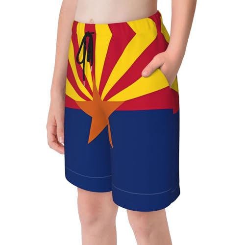 Arizona Flag Youth Beach Pants, Soft and Breathable, with Drawstring Waist, Suitable for Sports and Leisure.4