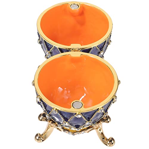 Boîte à bijoux œuf en velours VICASKY vintage pour bagues et petits ornements