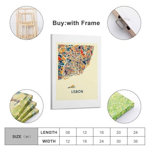 Poster Lisbonne toile 20x30cm pour salon moderne chic
