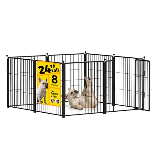 PETREEK Dog Playpen 24 inch 8 Panels for Indoor &...
