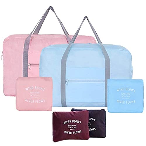 Image of Travel Bags for Luggage Spacious with Pockets Foldable Weekender Zipper Duffle Bag for Travel Stylish Handbag Conveniently Carry on Trolley Bag Waterproof