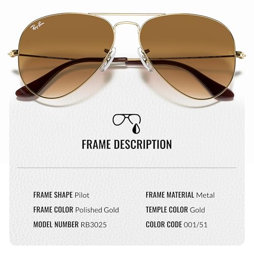 Ray-Ban RB3025 AVIATOR GRADIENT Pilot Shaped Sunglasses for Men & Women with Official RAYBAN Eyewear Kit3