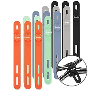 Ringke Kabelbinder Silikon, 15 Stück, Bunt