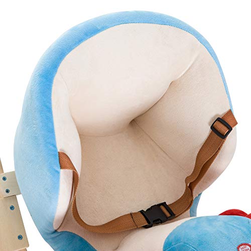 HOMCOM kinderen schommelpaard schommeldier schommel schommelspeelgoed muziek vliegtuig l x b x h 60 x 33 x 45 cm - Afbeelding 8