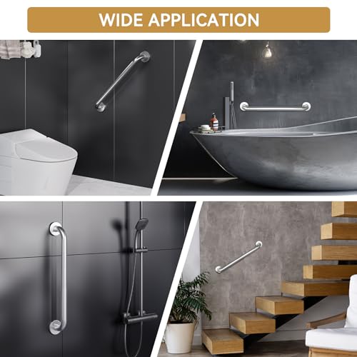 Image of AmazerBath Grab Bars for Bathtubs and Showers Anti Slip, 24 inch L x 1.25 inch D, Handicap Grab bar Stainless Steel, Shower Grab Bars for Seniors, Bathtub Handle Grab Bars for Bathroom Holds 500LBS