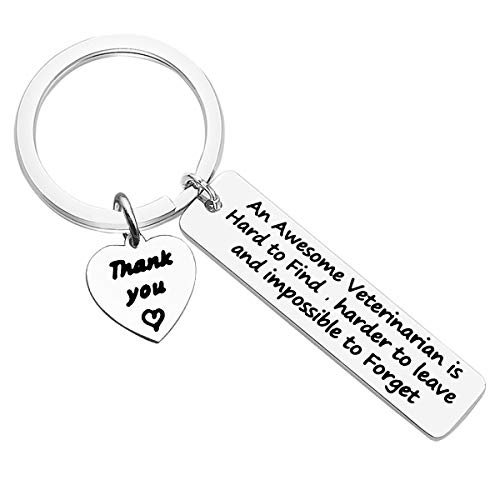 Veterinarian Keychain- Thank You Veterinary Technician Keychains-Vet Tech Appreciation Gift Veterinary Medicine Jewelry Vet School Graduation 2020 Gift for Birthday Christmas Valentines