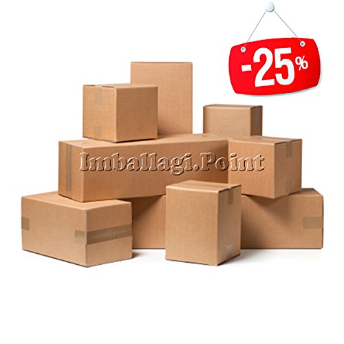 Imballaggi.Point - Cajas de cartón para embalaje y envíos, medidas 31 x 22 x 15 cm, color kraft, paquete de 20 unidades