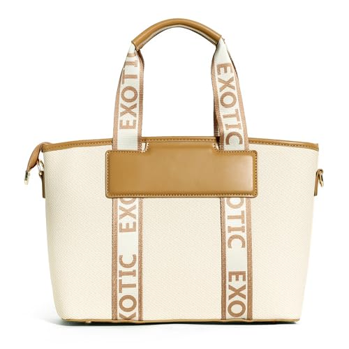 Image of EXOTIC Women's Canvas Handbag with Detachable Sling Strap | Stylish Tote for Work & Everyday Use