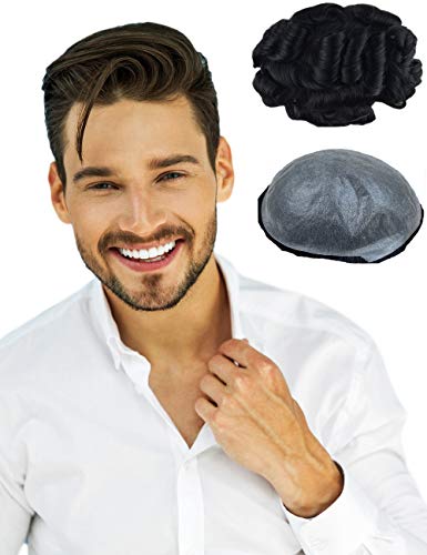 Smaty toupee for men, virgin remy human hair pieces for men 8x10&…