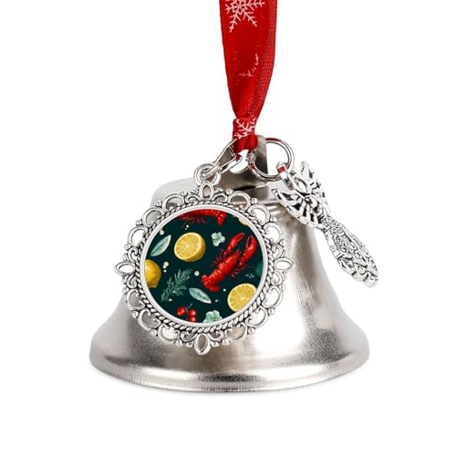 Adorno navideño Divertido de Langosta y limón con Forma de Campanas para Colgar en el árbol de Navidad. Decoración para Las Fiestas.
