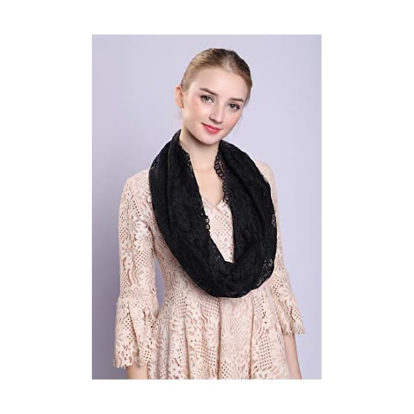 Soft and Comfortable Mantilla Veils 5 Colors Spanish Style Lace Infinity Veil Mantilla Latin, Black, 43.3X24.4 inches. - Image 7