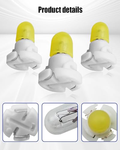 3 piezas de bombillas para HVAC con zócalo blanco para Toyota miniatura 2