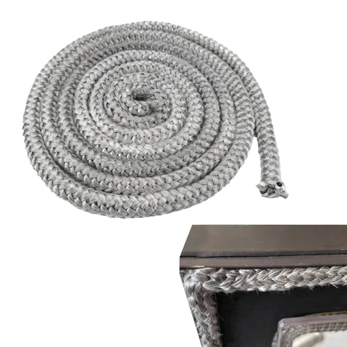 Aihoom Joint d'Étanchéité pour Cheminée et Poêle à Bois, Corde de Joint en Fibre de Verre, 6mm x 3m, Haute Température, Autocollant, Pour Insert Cheminée et Porte Vitre, Compatible avec Poêle à Granul