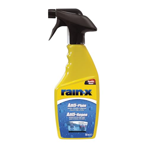 Rain-X Anti-Pluie – Protection Hydrofuge Innovante pour Pare-Brise – Améliore la Visibilité et Facilite Le Nettoyage – 500 ML