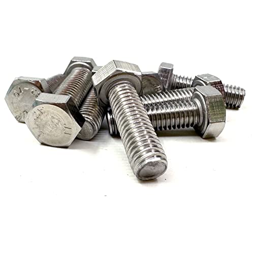 Image of M8 Hex Bolt, M8-1.25 x 25mm Hex Head Screw Bolts, 304 Stainless Steel, Fully Threaded, Plain Finish, Hex Tap Bolts 15Pcs (M8x25mm)