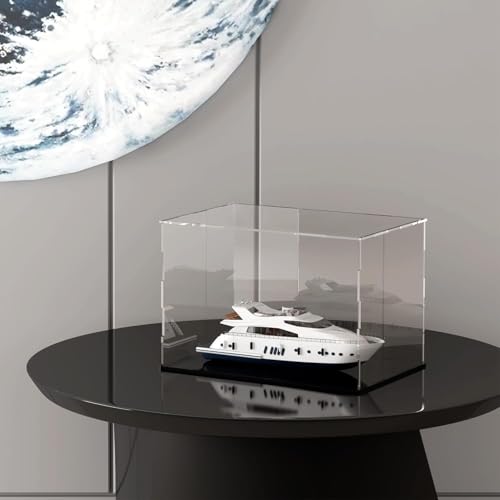 Image of Premium Acrylic Display Case for Collectibles, Action Figures & Toys | Transparent Dustproof Display Box with Black Base (12 inch L x 8 inch W x 8 inch H)