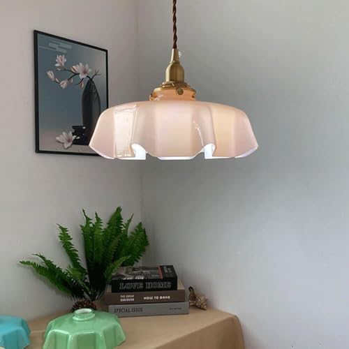 Lámparas colgantes de latón rosa e iluminación de techo de cristal francés 3