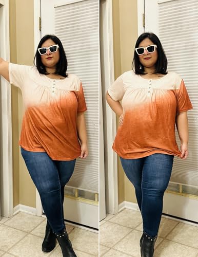 Image of IN'VOLAND Plus Size Tops for Women Short Sleeve Shirts Dressy Casual Tunics