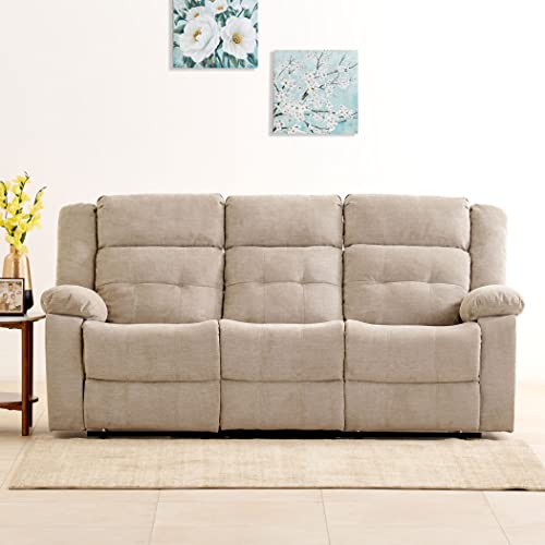 Image of Home Centre Helios Zurich Fabric 3-Seater Manual Recliner - Beige