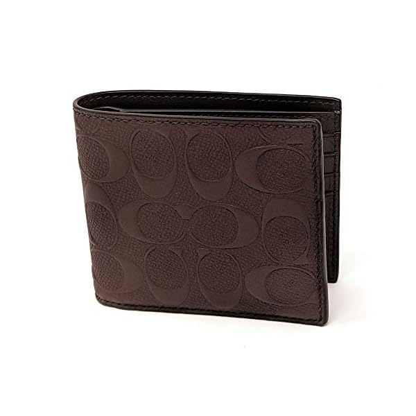 COACH COMPACT ID WALLET IN SIGNATURE CROSSGRAIN LEATHER,F75371 BLACK