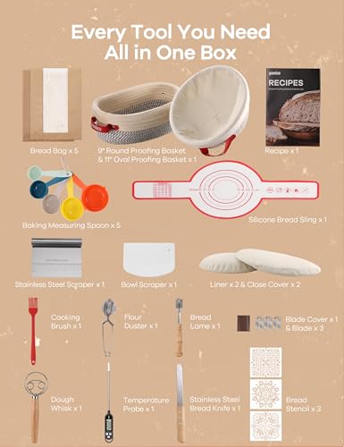 Prime 22-Pc Ganiza Sourdough Proofing Basket Gift Set w/ Natural Cotton Rope 16.99 + Free Shipping + 50% Off Code RH8HAM8R - image 7