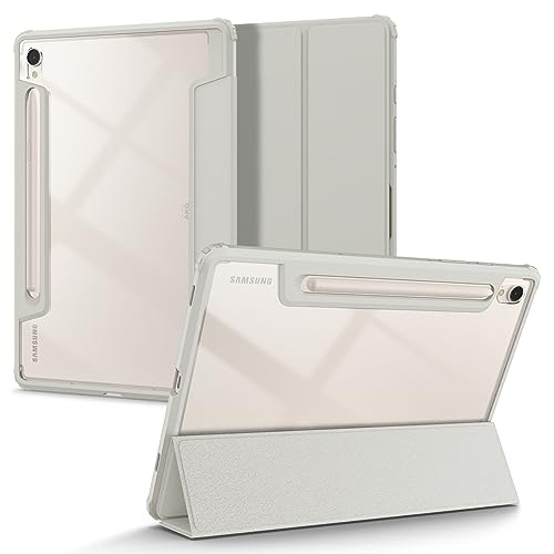 Image of Spigen for Galaxy Tab S9 Case (2023), Ultra Hybrid Pro Protective Tri-Fold Cover with Transparent Back and S Pen Holder, 11 inch, Gray