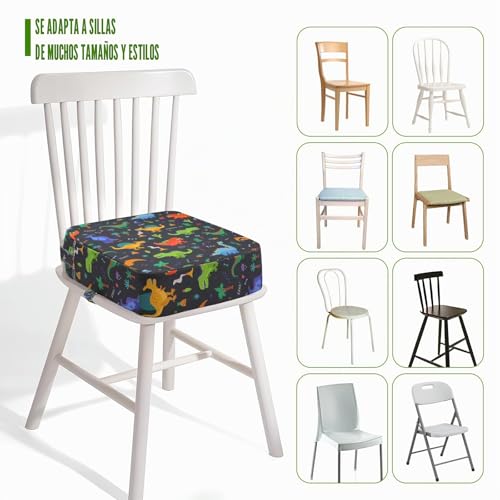 Miniatura 5 de Apexxus Silla Elevadora, Negra, Poliuretano, Portátil, Fácil De Limpiar, Funcionalidad Adicional, De 3.8 Pulgadas, Adecuada Para Comidas Para Niños Pequeños