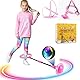 Q-WOOFF Jumping Ball and Skipping Rope,Für Outdoor-Spielzeug für Kinder im Alter Von 5–12 Jahren,Geschenke für Mädchen Im Alter Von 8–12 Jahren, Geschenke für Jungen, Bewegung, Springspiele (Rosa)